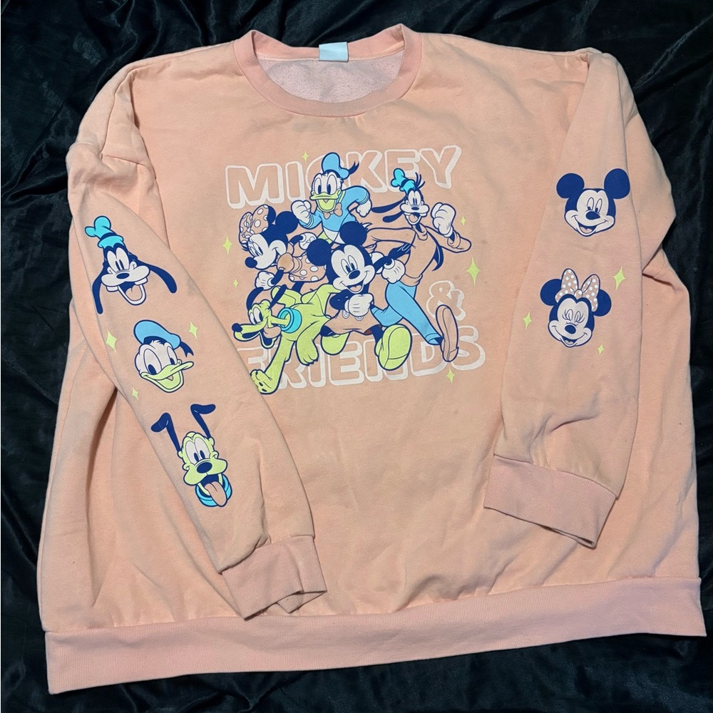 Disney Peach Mickey & Friends Sweater